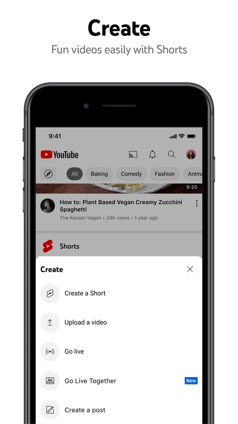 YouTube 首页推荐界面